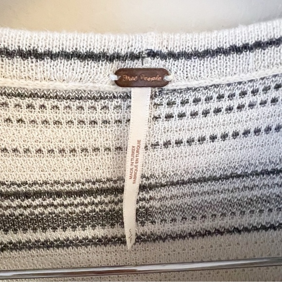 Free People Dress Womens Size Small Rave On White Striped Knit Long Sleeve - Picture 4 of 9